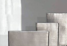 Dekovase >WL7.166< (3-teilig) in Silber, Aluminium - 26x33x4cm (BxHxT)