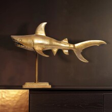 Dekofigur >shark< in Gold, Aluminium - 70x49x27cm...