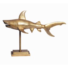 Dekofigur >shark< in Gold, Aluminium - 70x49x27cm (BxHxT)
