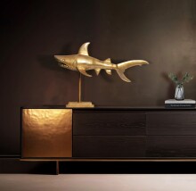 Dekofigur >shark< in Gold, Aluminium - 70x49x27cm (BxHxT)