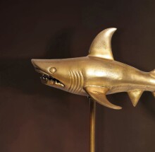 Dekofigur >shark< in Gold, Aluminium - 70x49x27cm (BxHxT)