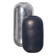 Dekovase >WL7.172< (2-teilig) in Silber / Schwarz-Bronze - 46x20 (HxD)