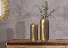 Dekovase >WL7.173< (2-teilig) in Gold, Aluminium - 40x16cm (HxD)