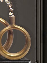 Dekovase >WL7.175< (2-teilig) in Gold, Aluminium - 35x45x7cm (BxHxT)