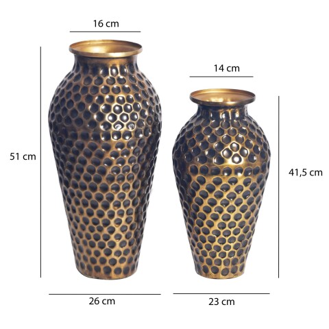 Dekovase >WL7.177< (2-teilig) in Gold, Aluminium