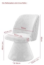Esszimmerstuhl >BARI II S< (2er-Set) in Anthrazit, 360° drehbar - 54x85x63cm (BxHxT)