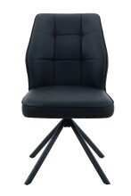 Esszimmerstuhl >BRAGA S< (2er-Set) drehbar, Leder Schwarz - 51x90x68 (BxHxT)