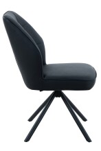 Esszimmerstuhl >BRAGA S< (2er-Set) drehbar, Leder Schwarz - 51x90x68 (BxHxT)