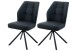 Esszimmerstuhl >BRAGA S< (2er-Set) drehbar, Leder Schwarz - 51x90x68 (BxHxT)