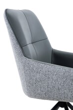 Esszimmerstuhl >FARO I S< (2er-Set) drehbar, Leder Grau - 62x90x67 (BxHxT)