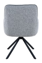 Esszimmerstuhl >FARO I S< (2er-Set) drehbar, Leder Grau - 62x90x67 (BxHxT)