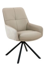 Esszimmerstuhl >FARO I S< (2er-Set) drehbar, Leder Beige - 62x90x67 (BxHxT)