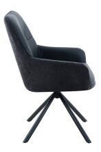Esszimmerstuhl >FARO I S< (2er-Set) drehbar, Leder Schwarz - 62x90x67 (BxHxT)