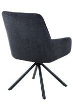 Esszimmerstuhl >FARO I S< (2er-Set) drehbar, Leder Schwarz - 62x90x67 (BxHxT)