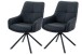 Esszimmerstuhl >FARO I S< (2er-Set) drehbar, Leder Schwarz - 62x90x67 (BxHxT)