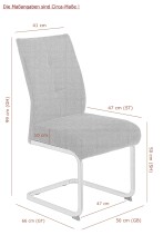 Freischwinger >INES S< (2er-Set) in Anthrazit, Webstoff - 50x99x66cm (BxHxT)