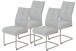 Freischwinger >INES S< (4er-Set) in Grau, Webstoff - 50x99x66cm (BxHxT)