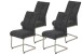 Freischwinger >INES S< (4er-Set) in Anthrazit, Webstoff - 50x99x66cm (BxHxT)