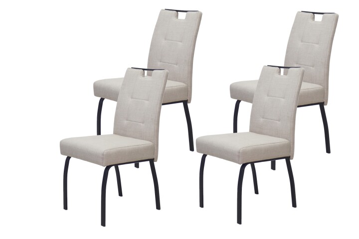 4-Fußstuhl >LINZ S< (4er-Set) in Beige, Webstoff - 49x97x64cm (BxHxT)