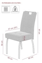 4-Fußstuhl >LINZ S< (4er-Set) in Beige, Webstoff - 49x97x64cm (BxHxT)