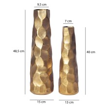 Dekovase >WL7.181< (2-teilig) in Gold, Aluminium - 49x15cm (HxT)