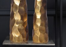 Dekovase >WL7.181< (2-teilig) in Gold, Aluminium - 49x15cm (HxT)