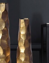 Dekovase >WL7.181< (2-teilig) in Gold, Aluminium - 49x15cm (HxT)