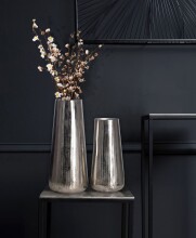 Dekovase >WL7.183< (2-teilig) in Silber, Aluminium - 45x21cm (HxD)