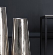 Dekovase >WL7.183< (2-teilig) in Silber, Aluminium - 45x21cm (HxD)