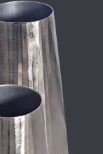 Dekovase >WL7.183< (2-teilig) in Silber, Aluminium - 45x21cm (HxD)