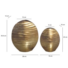 Dekovase >WL7.186< (2-teilig) in Gold, Aluminium - 26x31x14cm (BxHxT)