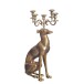 Dekofigur >Candle-Dog< in Gold, Aluminium - 26x69x40cm (BxHxT)