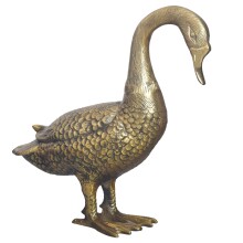 Dekofigur >Gans< in Gold, Aluminium - 46x42x19cm (BxHxT)