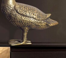 Dekofigur >Gans< in Gold, Aluminium - 46x42x19cm (BxHxT)