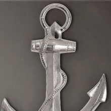 Hängedekoration >Anker< in Silber, Aluminium - 47x70x4cm (BxHxT)