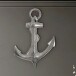 Hängedekoration >Anker< in Silber, Aluminium - 47x70x4cm (BxHxT)