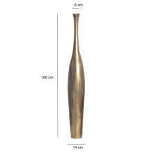 Dekovase >BOTTLE< in Gold, Aluminium - 100x14cm (HxD)