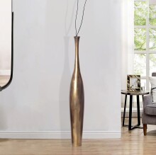 Dekovase >BOTTLE< in Gold, Aluminium - 75x13cm (HxD)