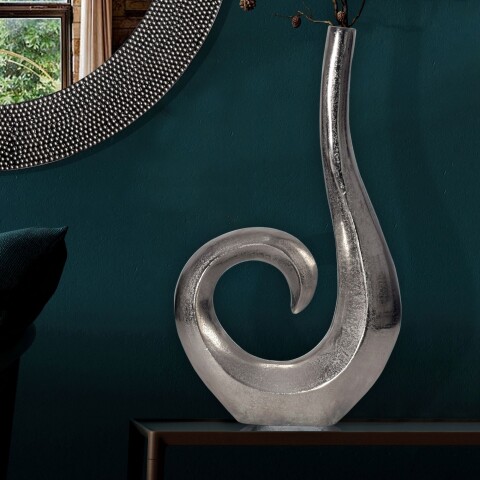 Dekovase >WL7.199< in Silber, Aluminium - 26x47x8cm (BxHxT)