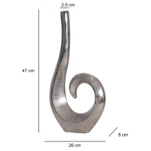 Dekovase >WL7.199< in Silber, Aluminium - 26x47x8cm (BxHxT)