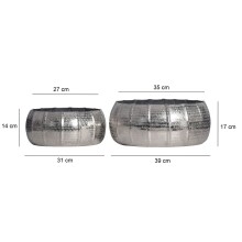 Dekovase >WL7.205< (2-teilig) in Silber, Aluminium - 17x39cm (HxD)