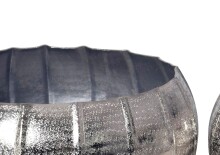 Dekovase >WL7.205< (2-teilig) in Silber, Aluminium - 17x39cm (HxD)