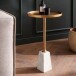 Beistelltisch >WL7.207< in Gold, Marmor / Aluminium - 58x34cm (HxT)