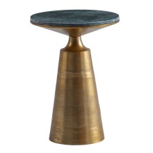 Beistelltisch >WL7.209< in Gold, Baroda Marmor & Aluminium - 57x40cm (HxD)
