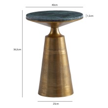 Beistelltisch >WL7.209< in Gold, Baroda Marmor & Aluminium - 57x40cm (HxD)