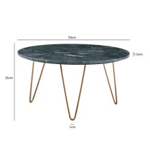 Couchtisch >WL7.211< in Grün / Gold, Baroda Marmor & Metall - 35x70cm (HxD)