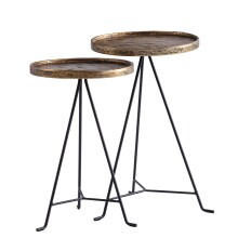 Satztisch >WL7.212< (2-teilig) in Gold, Aluminium & Metall - 63x38cm (HxD)