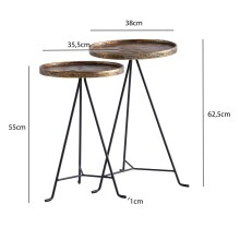 Satztisch >WL7.212< (2-teilig) in Gold, Aluminium & Metall - 63x38cm (HxD)