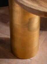 Beistelltisch >WL7.215< in Mango / Gold - 50x52x30 (BxHxT)