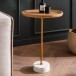 Beistelltisch >WL7.217< in Mango, Massivholz & Marmor  - 55x40cm (HxD)